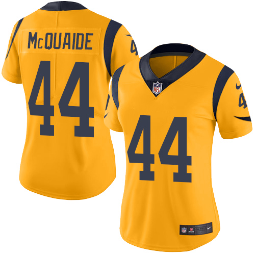 Women's Limited Jacob McQuaide Nike Jersey Gold - #44 Rush NFL Los Angeles Rams